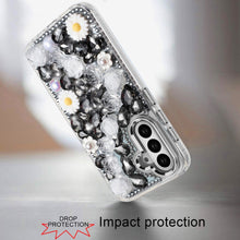 For Samsung S25+/S24+ Case Full 3D Bling Rhinestone Jewel Cover + Tempered Glass