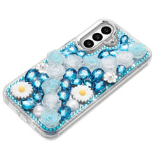 For Samsung S25+/S24+ Case Full 3D Bling Rhinestone Jewel Cover + Tempered Glass