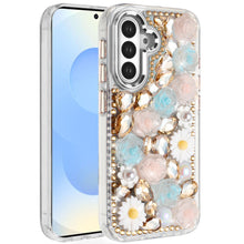 For Samsung S25+/S24+ Case Full 3D Bling Rhinestone Jewel Cover + Tempered Glass