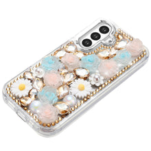 For Samsung S25+/S24+ Case Full 3D Bling Rhinestone Jewel Cover + Tempered Glass