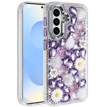For Samsung S25+/S24+ Case Full 3D Bling Rhinestone Jewel Cover + Tempered Glass