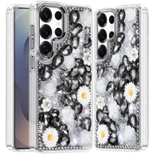 For Samsung S25 Ultra Case Full 3D Bling Rhinestone Jewel Cover + Tempered Glass