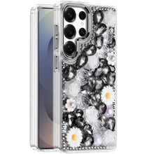 For Samsung S25 Ultra Case Full 3D Bling Rhinestone Jewel Cover + Tempered Glass