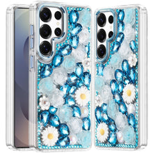 For Samsung S25 Ultra Case Full 3D Bling Rhinestone Jewel Cover + Tempered Glass