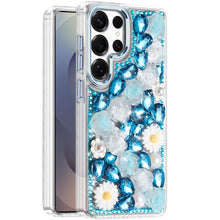 For Samsung S25 Ultra Case Full 3D Bling Rhinestone Jewel Cover + Tempered Glass