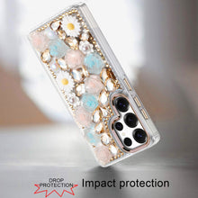 For Samsung S25 Ultra Case Full 3D Bling Rhinestone Jewel Cover + Tempered Glass