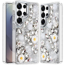 For Samsung S25 Ultra Case Full 3D Bling Rhinestone Jewel Cover + Tempered Glass