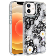 For iPhone 12/12 Pro Case Full 3D Bling Rhinestone Jewel Cover + Tempered Glass