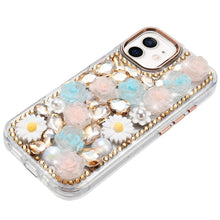 For iPhone 12/12 Pro Case Full 3D Bling Rhinestone Jewel Cover + Tempered Glass