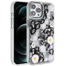 For iPhone 12 Pro Max Case Full 3D Bling Rhinestone Jewel Cover + Tempered Glass