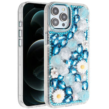 For iPhone 12 Pro Max Case Full 3D Bling Rhinestone Jewel Cover + Tempered Glass