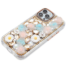 For iPhone 12 Pro Max Case Full 3D Bling Rhinestone Jewel Cover + Tempered Glass