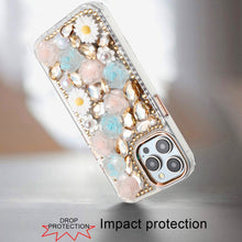 For iPhone 12 Pro Max Case Full 3D Bling Rhinestone Jewel Cover + Tempered Glass