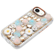 For iPhone 16e Case Full 3D Bling Rhinestone Jewel Phone Cover + Tempered Glass
