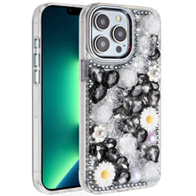 For iPhone 13 Pro Max 6.7 inch Case Full 3D Bling Rhinestone Jewel Floral Cover