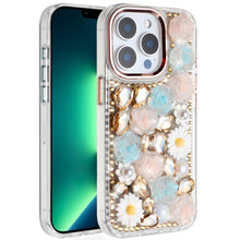 For iPhone 13 Pro Max 6.7 inch Case Full 3D Bling Rhinestone Jewel Floral Cover