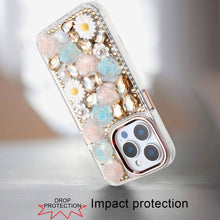 For iPhone 13 Pro Max 6.7 inch Case Full 3D Bling Rhinestone Jewel Floral Cover