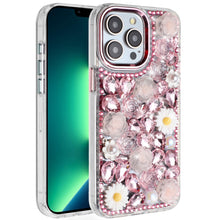 For iPhone 13 Pro Max 6.7 inch Case Full 3D Bling Rhinestone Jewel Floral Cover