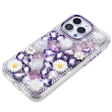 For iPhone 13 Pro Max 6.7 inch Case Full 3D Bling Rhinestone Jewel Floral Cover