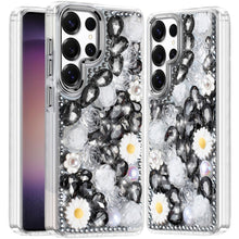 For Samsung S23 Ultra Case Full 3D Floral Bling Rhinestone Jewel Phone Cover
