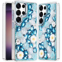 For Samsung S23 Ultra Case Full 3D Floral Bling Rhinestone Jewel Phone Cover