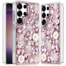 For Samsung S23 Ultra Case Full 3D Floral Bling Rhinestone Jewel Phone Cover