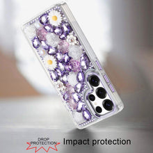 For Samsung S23 Ultra Case Full 3D Floral Bling Rhinestone Jewel Phone Cover
