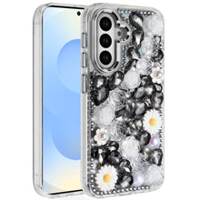 For Samsung S25/S24 Case Full 3D Bling Rhinestone Jewel Cover + Tempered Glass