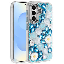 For Samsung S25/S24 Case Full 3D Bling Rhinestone Jewel Cover + Tempered Glass