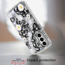 For Samsung S25 FE Case Full 3D Bling Rhinestone Jewel Cover + Tempered Glass