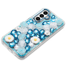For Samsung S25 FE Case Full 3D Bling Rhinestone Jewel Cover + Tempered Glass