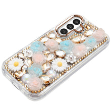 For Samsung S25 FE Case Full 3D Bling Rhinestone Jewel Cover + Tempered Glass