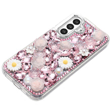 For Samsung S25 FE Case Full 3D Bling Rhinestone Jewel Cover + Tempered Glass