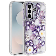 For Samsung S25 FE Case Full 3D Bling Rhinestone Jewel Cover + Tempered Glass