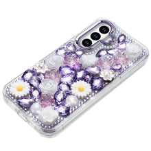 For Samsung S25 FE Case Full 3D Bling Rhinestone Jewel Cover + Tempered Glass