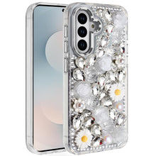 For Samsung S25 FE Case Full 3D Bling Rhinestone Jewel Cover + Tempered Glass