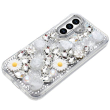 For Samsung S25 FE Case Full 3D Bling Rhinestone Jewel Cover + Tempered Glass