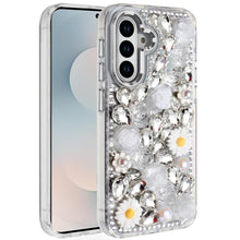 For Samsung S26 6.3" Case Full 3D Bling Rhinestone Jewel Cover + Tempered Glass