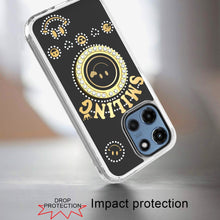 For Moto G 2025 Case Diamond Studs Smiling Face Bling Ring + Tempered Glass