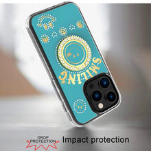 For iPhone 16 PRO MAX Case Bling Studs Smiling Design Ring Stand +Tempered Glass