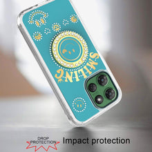 For Moto G Power 2025 Case Diamond Smiling Bling Ring Stand + Tempered Glass