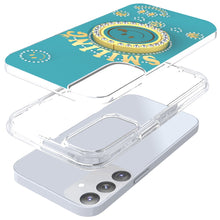 For Samsung S25+/S24+ Case Diamond Studs Smiling Face Bling Ring +Tempered Glass