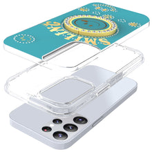 For Samsung Galaxy S24+ Plus Case Diamond Studs Smiling Face Bling Ring Stand