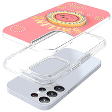 For Samsung Galaxy S24+ Plus Case Diamond Studs Smiling Face Bling Ring Stand