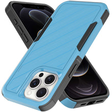 For iPhone 12/12 Pro Case Dual Layer Shockproof Lined Cover + Tempered Glass