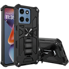 For Moto G 2025 Case Shockproof Modern with Stand Metal Plate + Tempered Glass