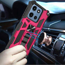 For Moto G 2025 Case Shockproof Modern with Stand Metal Plate + Tempered Glass