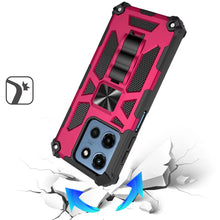 For Moto G 2025 Case Shockproof Modern with Stand Metal Plate + Tempered Glass