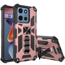 For Moto G 2025 Case Shockproof Modern with Stand Metal Plate + Tempered Glass