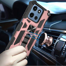 For Moto G 2025 Case Shockproof Modern with Stand Metal Plate + Tempered Glass